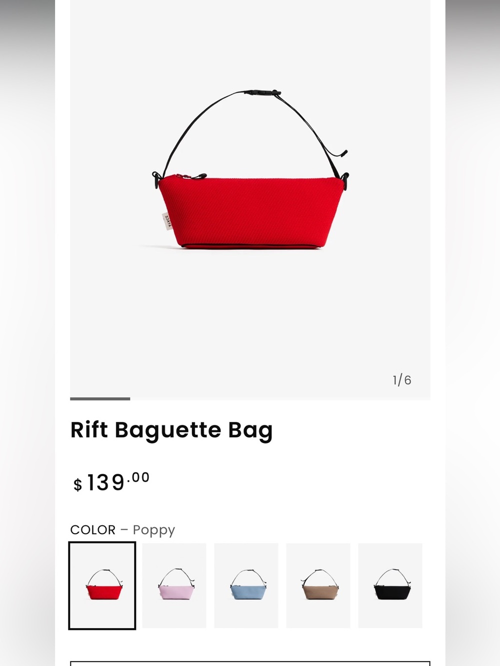 Atacz Baguette Bag in Issey Miyake Pleats Please Style - Red and Blue Recycled